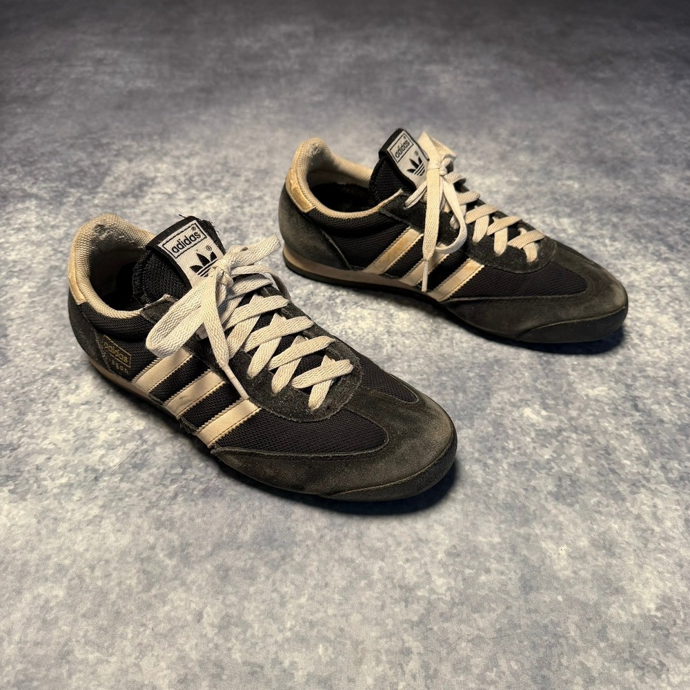 Adidas Dragon Women's Black White Suede Low Top Sneakers Size 8